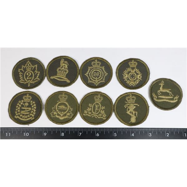 #506 LOT OF 9 CANADIAN MILITARY INSIGNIA INC RCE