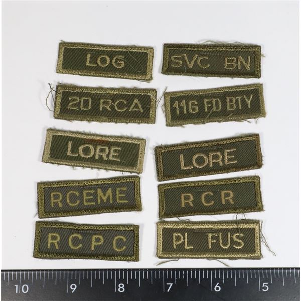 #508 LOT OF 10 CANADIAN MILITARY UNIFORM INSIGNIA