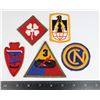 Image 1 : #523 LOT OF 5 US MILITARY CLOTH INSIGNIA PATCHES