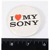 Image 1 : #1397 VINTAGE I LOVE MY SONY BUTTON 1980'S