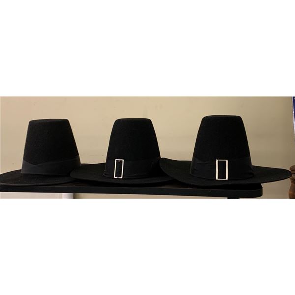 Group of 3 Pilgrim Hats