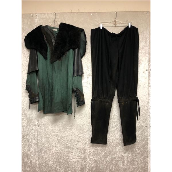 Custom Hand Crafted Viking Shirt with Fur and Embroidery