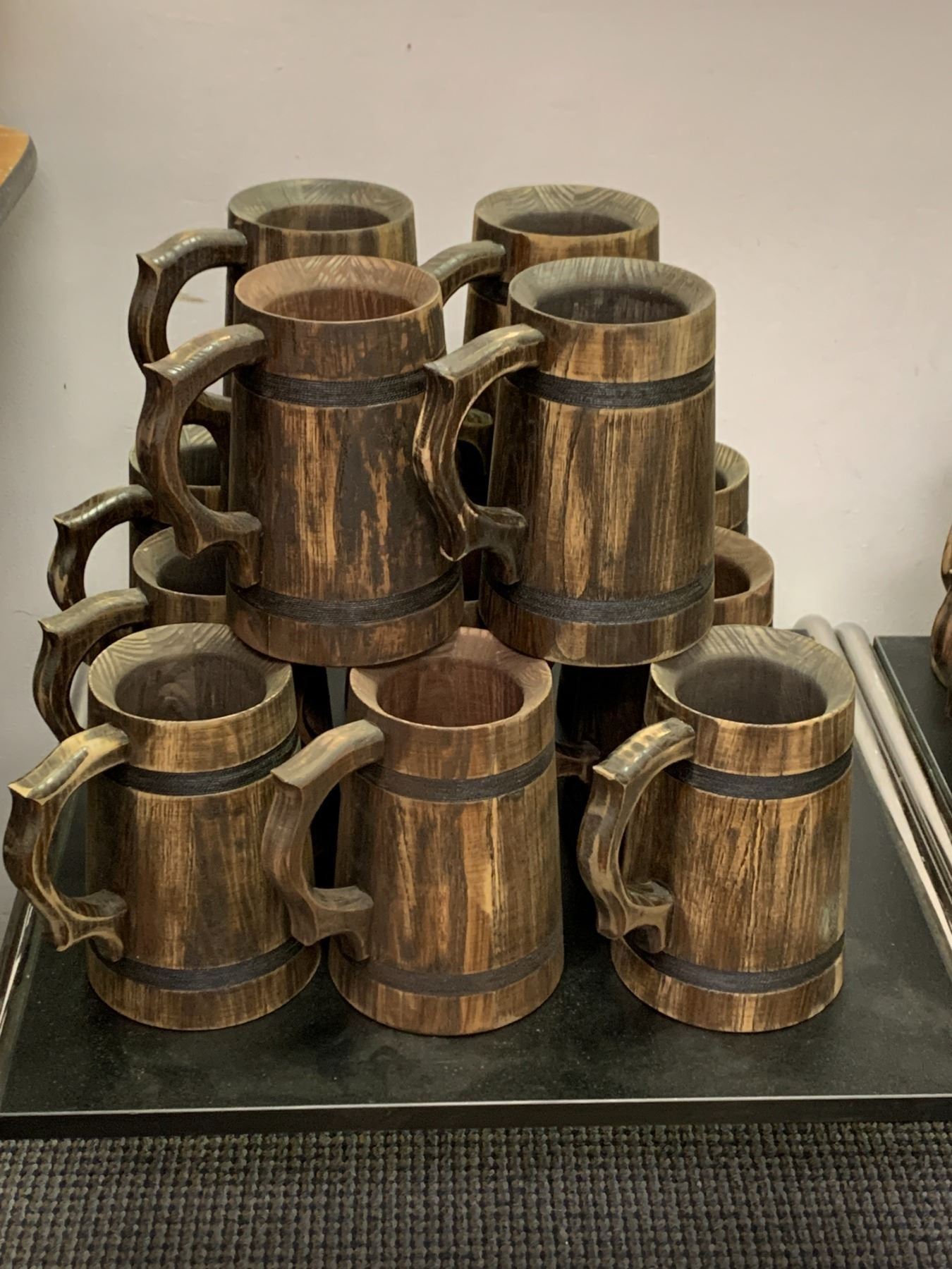 20 Custom Made Vintage Wooden Beer Mugs