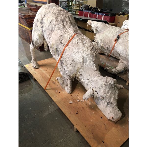 Lifesize frozen prop cow