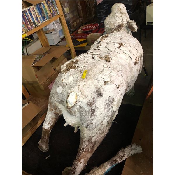 Lifesize frozen prop cow