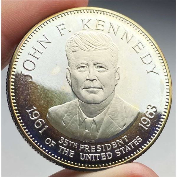 John F. Kennedy 35th President Of The United States Proof Sterling Silver 1 ozt