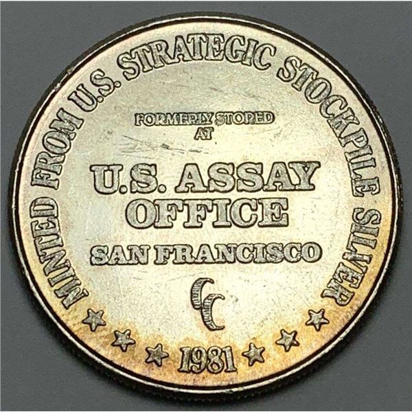 1981-CC U.S. Assay Office San Francisco 1 ozt .999 Silver Trade Unit