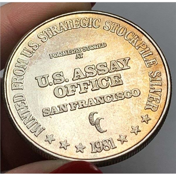1981-CC U.S. Assay Office San Francisco 1 ozt .999 Silver Trade Unit