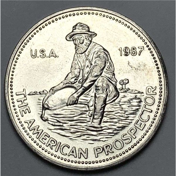 1987 Engelhard The American Prospector 1 ozt .999 Silver