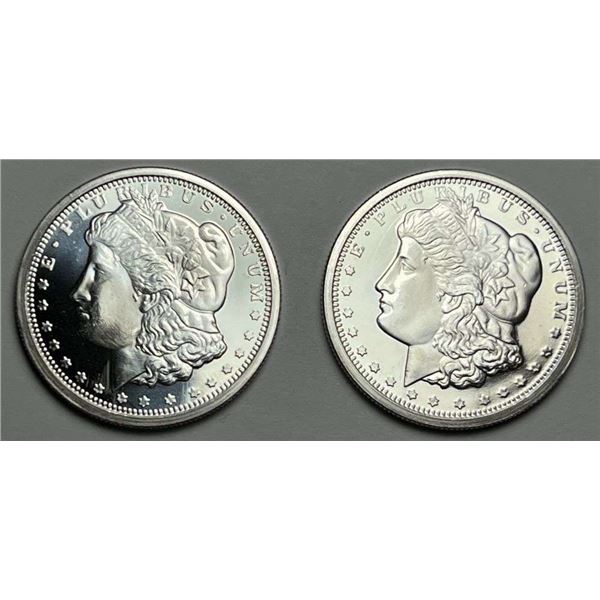 (2) Golden State Mint Morgan Design Proof 1/2 ozt .999 Silver