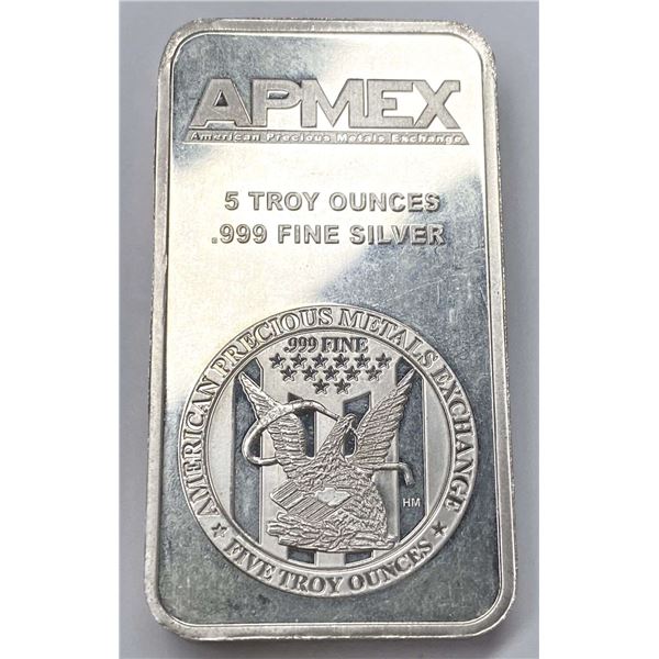5 ozt APMEX .999 Silver Bar