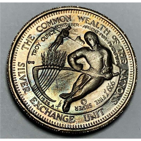 1974-A The Common Wealth of the Nations 1 ozt .999 Silver Exchange Unit