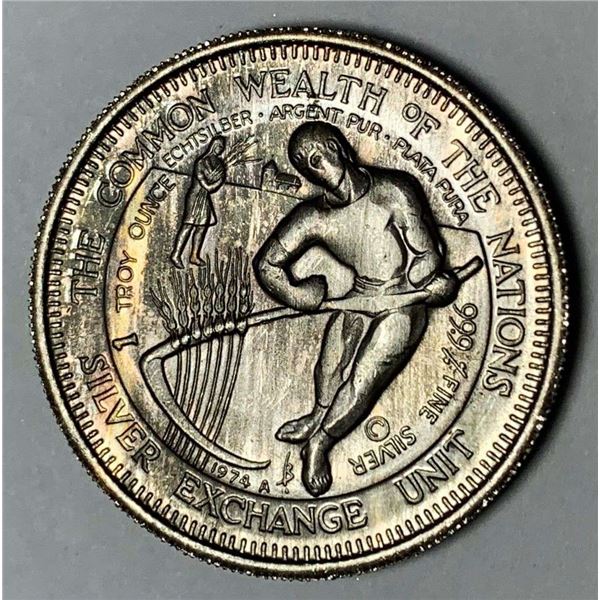 1974-A The Common Wealth of the Nations 1 ozt .999 Silver Exchange Unit