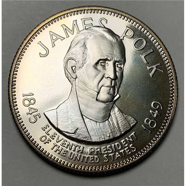 1845-1849 James Polk 11th President Of The U.S. Sterling Silver 1 ozt