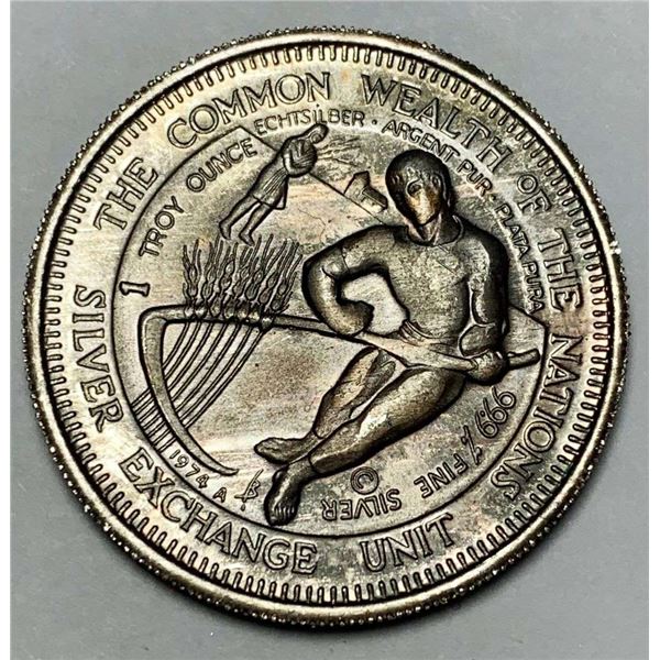 1974-A The Common Wealth of the Nations 1 ozt .999 Silver Exchange Unit