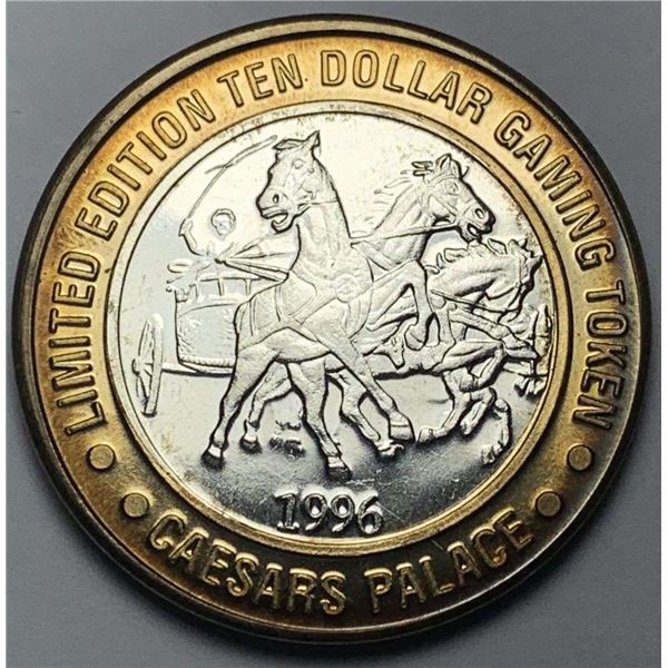 1996 Caesar's Palace Las Vegas Limited Edition .999 Silver $10 Gaming Token