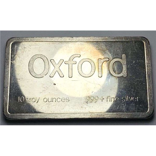 Oxford 10 ozt .999 Silver Bar