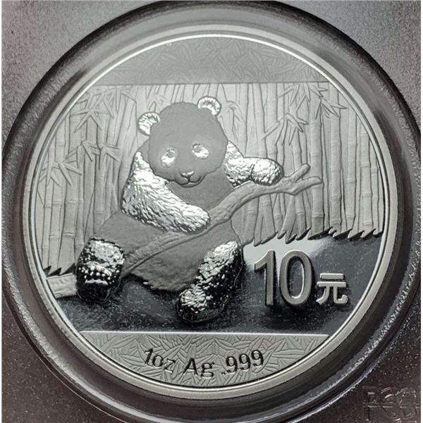 2014 Chinese Panda 10YN 1 ozt .999 Silver PCGS MS70