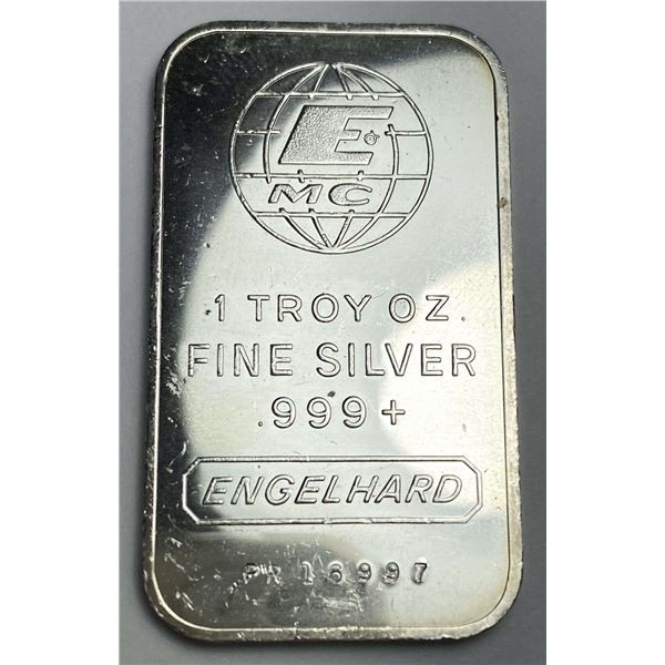 Vintage Engelhard 1 ozt .999 Silver Bar