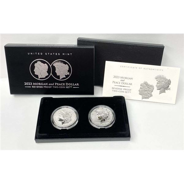 2023-S U.S. Mint Morgan & Peace Silver Dollar Reverse Proof Set (2-coins)