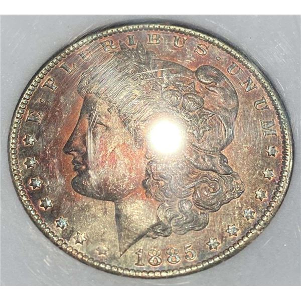 Toned 1885-O Morgan Silver Dollar MS64