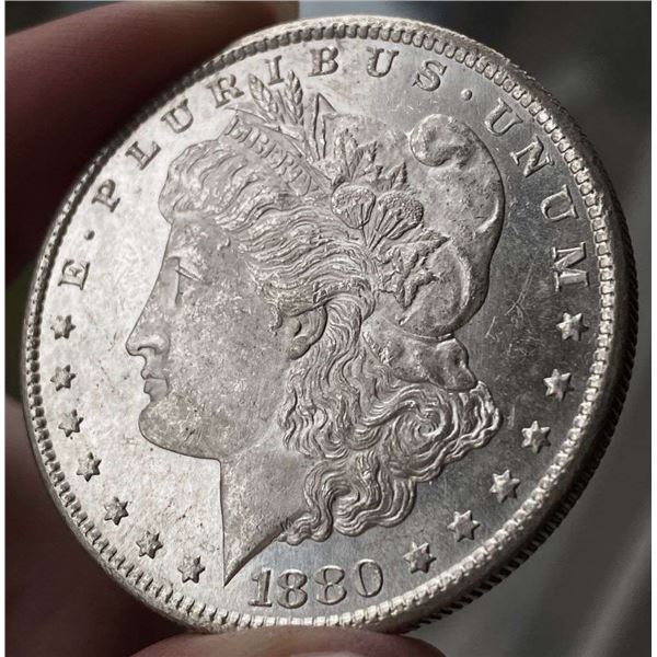 1880-S Morgan Silver Dollar CH BU DMPL