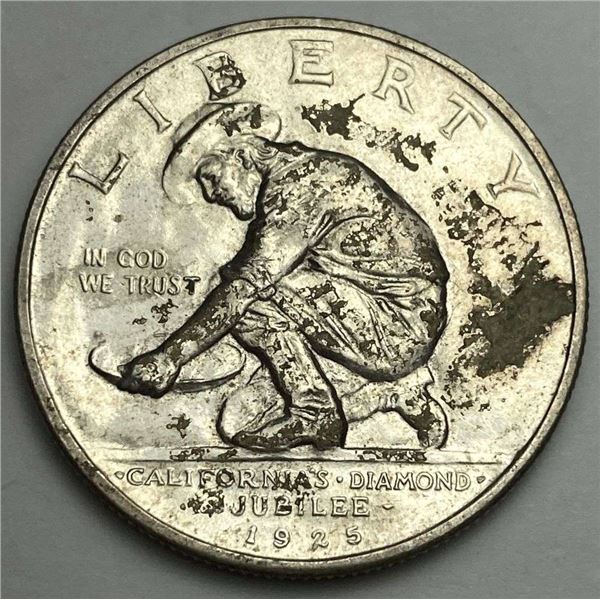 1925-S California's Diamond Jubilee Commemorative Silver Half Dollar AU/BU