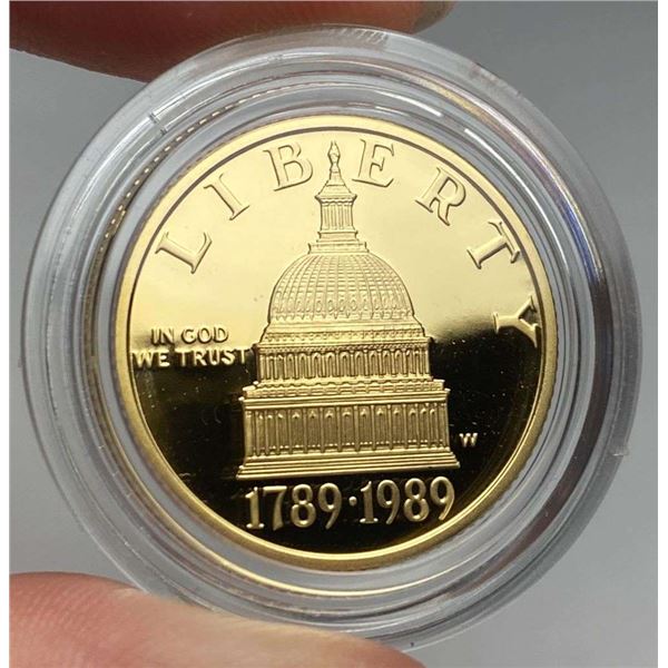 1989-W United States "Congress" Commemorative $5 Gold PF69+