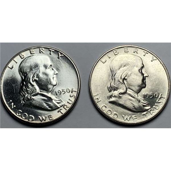 1950-P/D Franklin Silver Half Dollar MS64/65 (2-coins)
