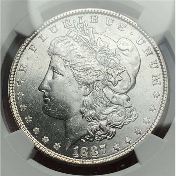 1887 Morgan Silver Dollar NGC MS64