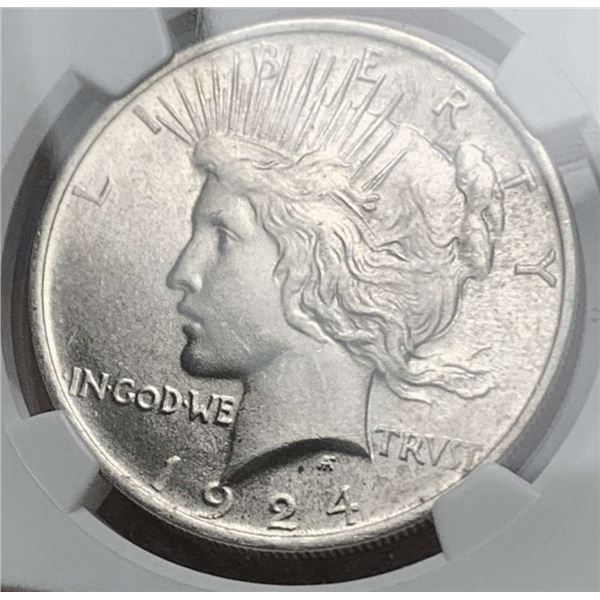 1924 Peace Silver Dollar NGC MS65