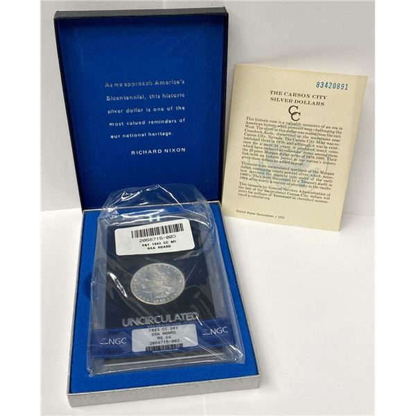 1883-CC Morgan Silver Dollar NGC MS64 GSA