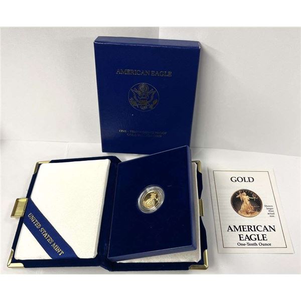 1990-P 1/10 ozt $5 American Gold Eagle PF69+
