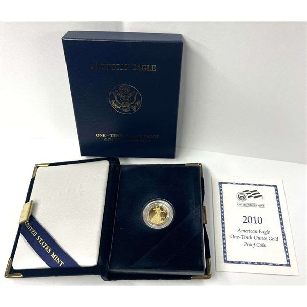 2010-W 1/10 ozt $5 American Gold Eagle PF69+