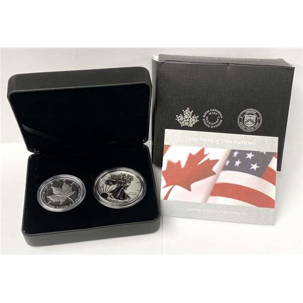 2019 Pride Of Two Nations Canada / USA Silver Set (2-coins)