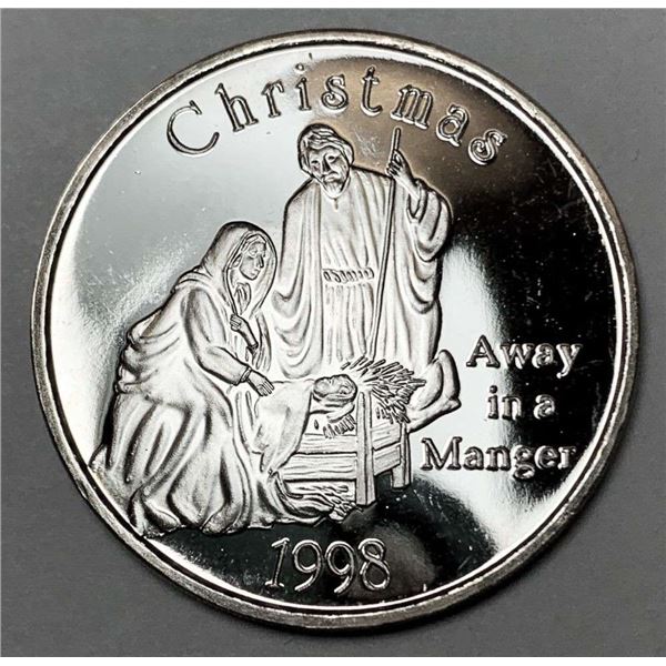 1998 Christmas "Away In A Manger" 1 ozt .999 Silver