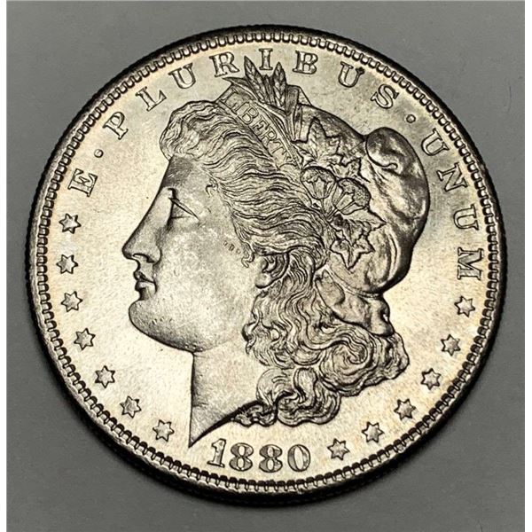 1880-S Morgan Silver Dollar MS65+