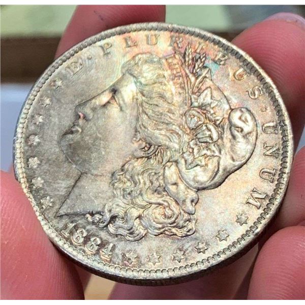 Attractive Toning 1884-O Morgan Silver Dollar MS64