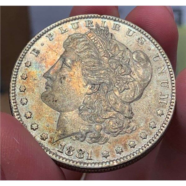 Attractive Toning 1881-O Morgan Silver Dollar MS62