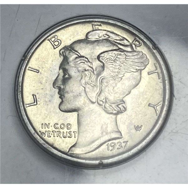 Extremely Rare Gen 1.2 1937-S Mercury Silver Dime PCGS MS65 FB