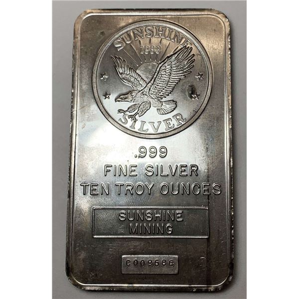 1983 Sunshine Mining Eagle 10 ozt .999 Silver