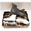 Image 1 : BOX OF ANTIQUE HOCKEY SKATES ASSTD