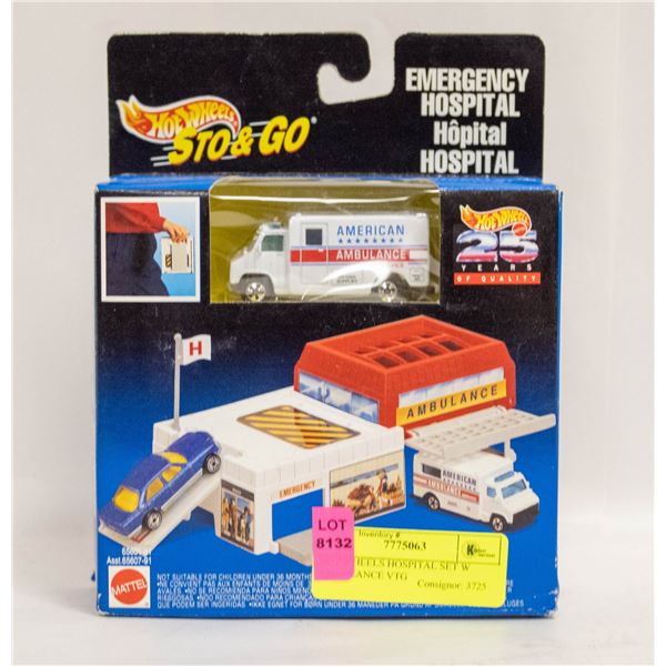 HOT WHEELS HOSPITAL SET W AMBULANCE VTG