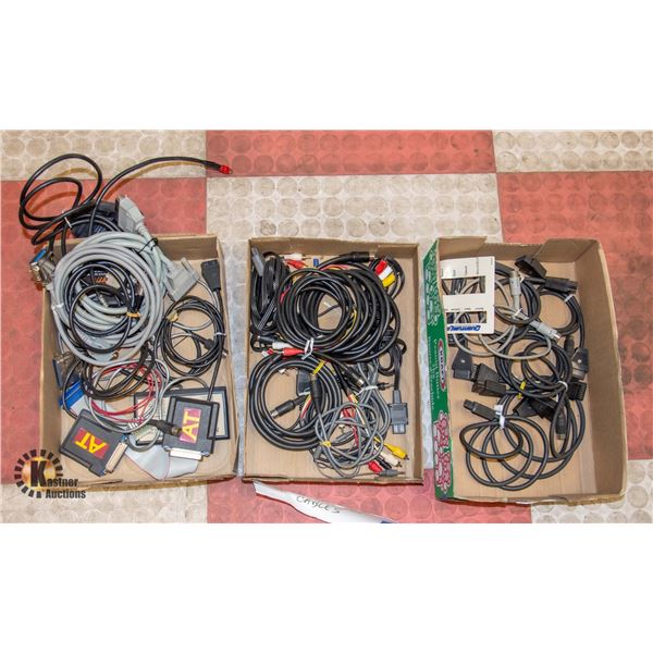 LOT VINTAGE COMPUTER CABLES ETC