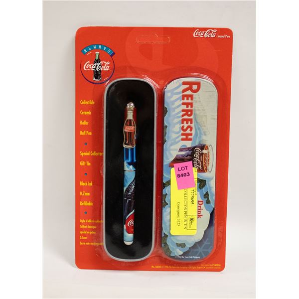 COCA COLA COLLECTOR PEN IN TIN CASE