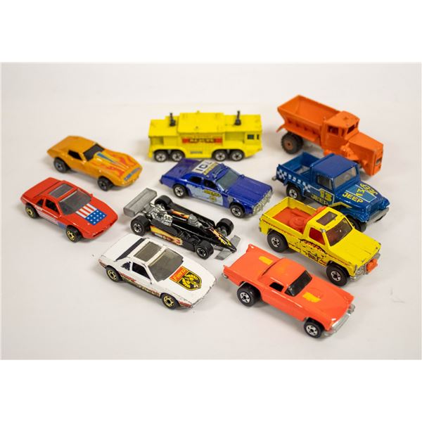 LOT OF 10 VINTAGE HOT WHEEL COLLECTOR CARS