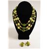 Image 1 : VINTAGE GREEN COSTUME JEWELRY NECKLACE SET