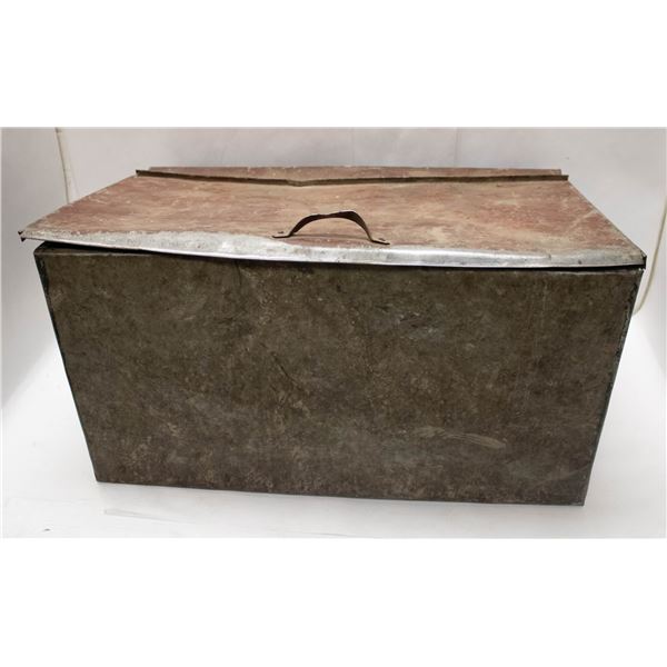 LARGE ANTIQUE STORAGE TIN CONTAINER