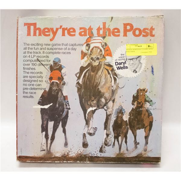 VINTAGE HORSE RACE GAME WITH LP RECORDS