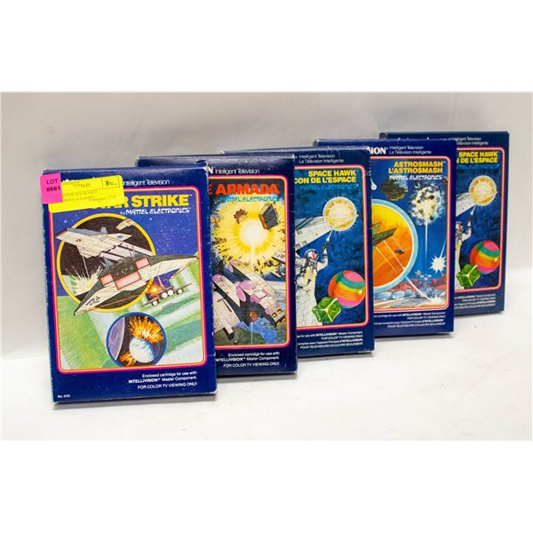 LOT 5 ASSORTED BOXED INTELLIVISION GAMES